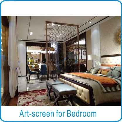 Modern Chinese metal room partition color decoration stainless steel cutting screen partition
