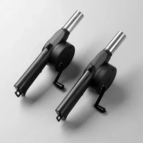 Portable Hand Crank BBQ Fan Grill Air Blower Speed Control for Outdoor Camping Picnic Fire Pit Charcoal Smoker Wind Maker