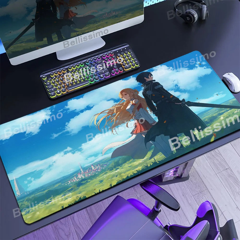 Anime Many Exquisite Wallpaper Sword Art Online SAO Mouse Pad Pretty Asuna Mousepad Non-slip Wear-resistant Game Large Desk Mats