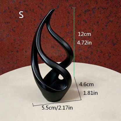 Printed light luxury art abstract sculpture, made of plastic in black and white, is the perfect decorative item for bedrooms, vi