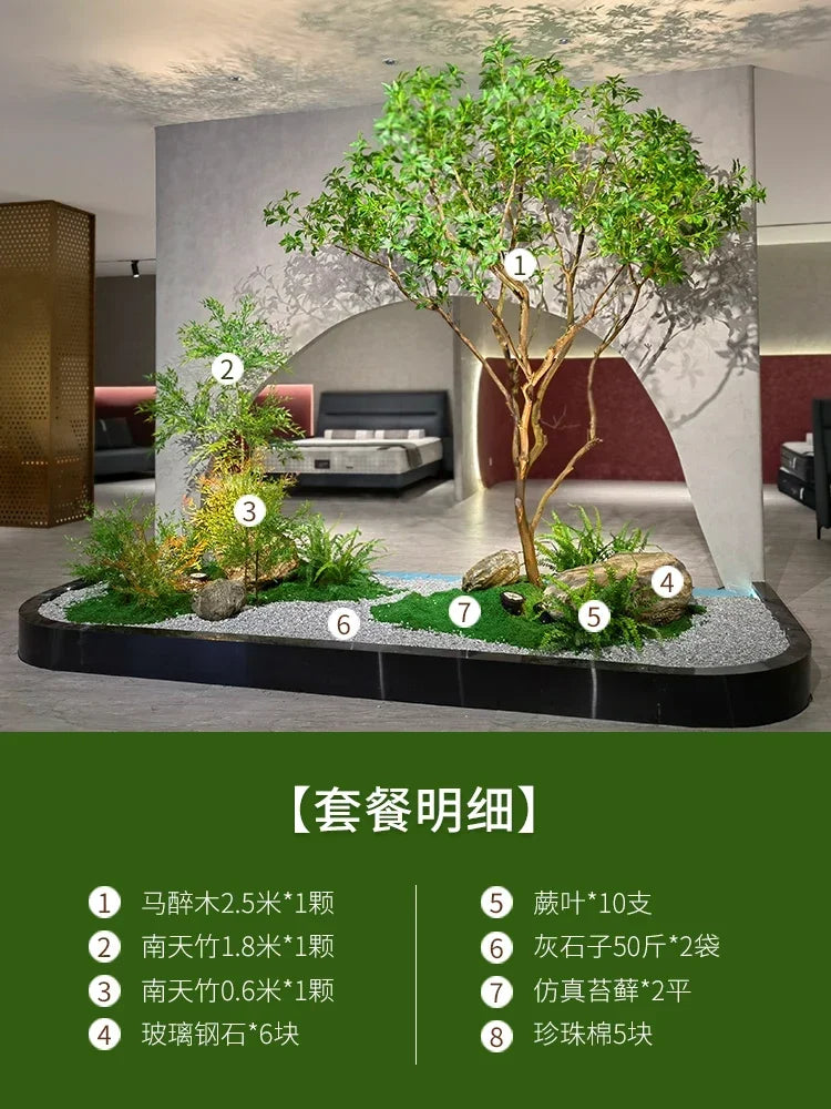 Artificial Bell Tree Show Window Decoration Drunk Wood Green Plant Landscape Indoor and Outdoor Ornaments