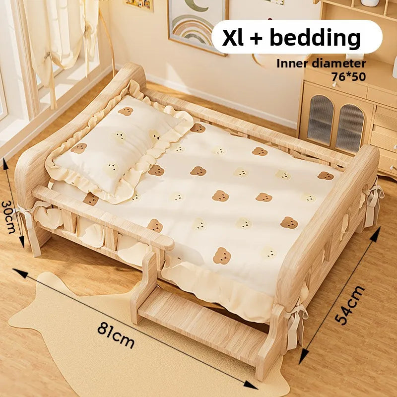 Pet bed, solid wood dog bed, all-season cat bed,pet sleeping sofa,cat bed and dog bed ，cat shelf ，cat condo，wooden cat furniture
