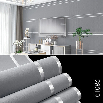 3D Wallpaper Modern Simple Striped Pattern Living Room Tv Background Home Decor Non-woven Fabric Non Self Adhesive Wall Sticker