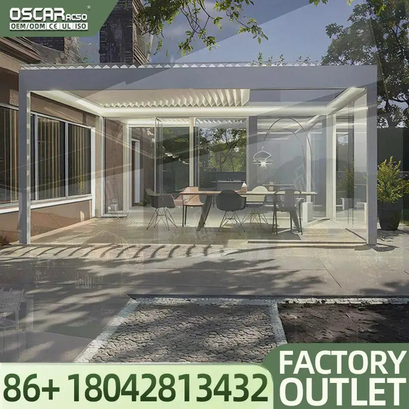 High Quality Electric  Roof for Outdoor Residential Use Aluminum Pavilion Pergola