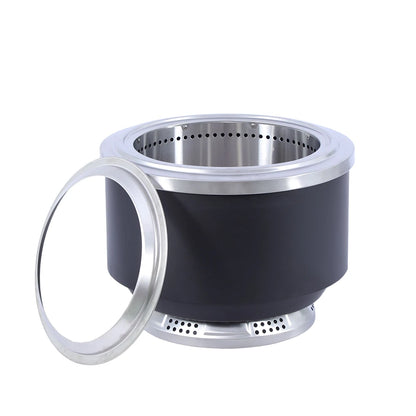 ！@Outdoor Camping Stainless Steel Fire Stove with Smokeless Fire Pit Removable Ash Pan Bonfire Features