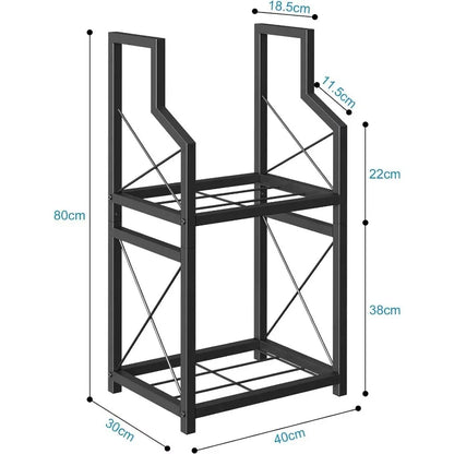 Fireplace Firewood Iron Double-layer Multi-layer Portable Comfortable Modern Indoor/Outdoor Log Stacking Storage Rack