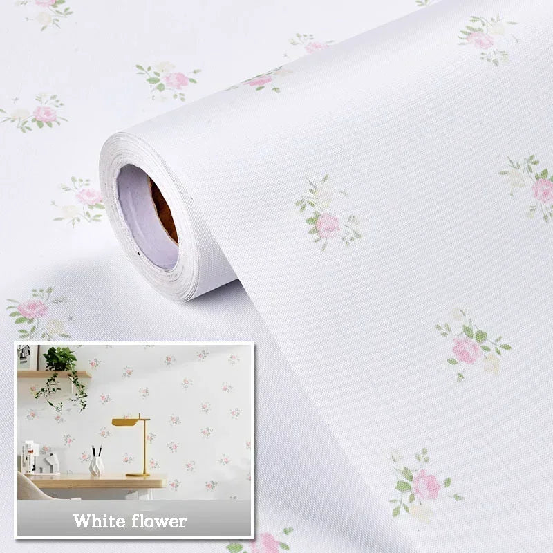 Self-adhesive Wallpaper Pastoral Flowers Waterproof and Moisture-proof Home Stickers for Living Room Bedroom Floral Decoration