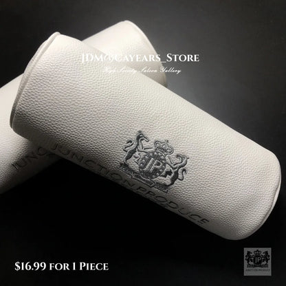 White Leather JP Junction Produce Vip Car Throw Pillows Cushion Backrest Headrest Neck Pillow Shoulder Pad For Auto Interior