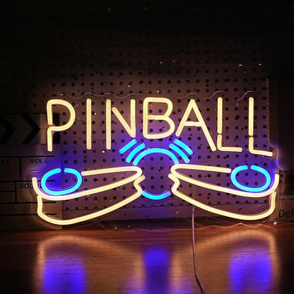 Pinball Neon Sign Craftsmanship Premium LED for Vivid Glow Ideal for Game Rooms Bars and Arcades The Decor.