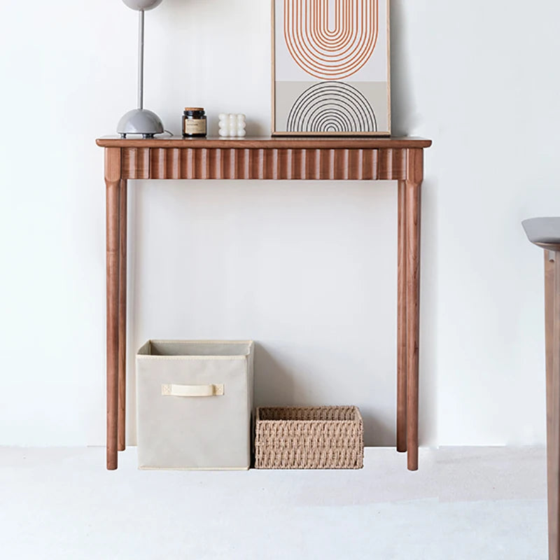 Wood Rectangular Console Table Modern Rustic Minimalist Trendy Console Table Hallway Narrow Console Meuble Wabi Sabi Furniture