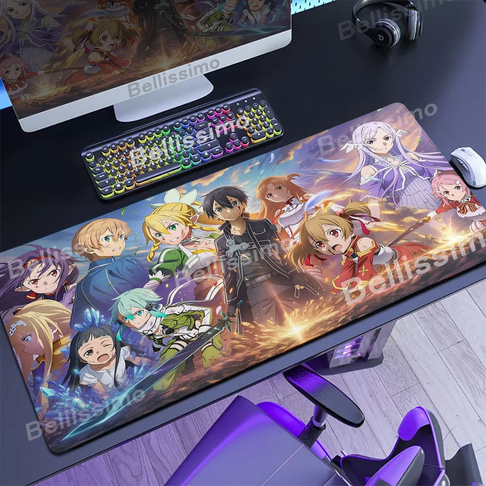 Anime Many Exquisite Wallpaper Sword Art Online SAO Mouse Pad Pretty Asuna Mousepad Non-slip Wear-resistant Game Large Desk Mats
