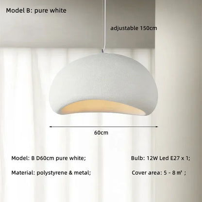 LED Pendant Lights White Resin Hanging Lamp for Living Dining Room Restaurant Decor Chandelier Art Suspension Luminaire