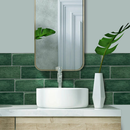 10 Sheets Peel and Stick Wallpaper Waterproof Subway 3D Wall Tile Sticker Easy to Install Big Size Wall Sticker for Home Decor