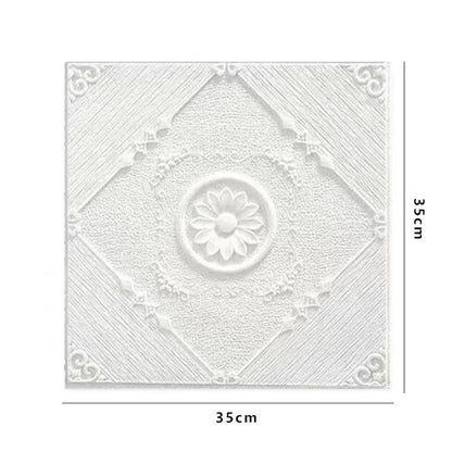 35*35cm 3D Foam Ceiling Waterproof Anti-collision Wall Stickers Peel and Stick Self-adhesive Background Wallpaper Bed Room Decor