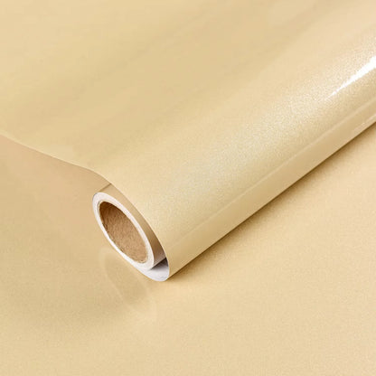 6M Plain Gloss Pearl Film Wallpaper PVC Waterproof Self Adhesive Wallpaper DIY For Wardrobe Kitchen Furniture Room Renovation