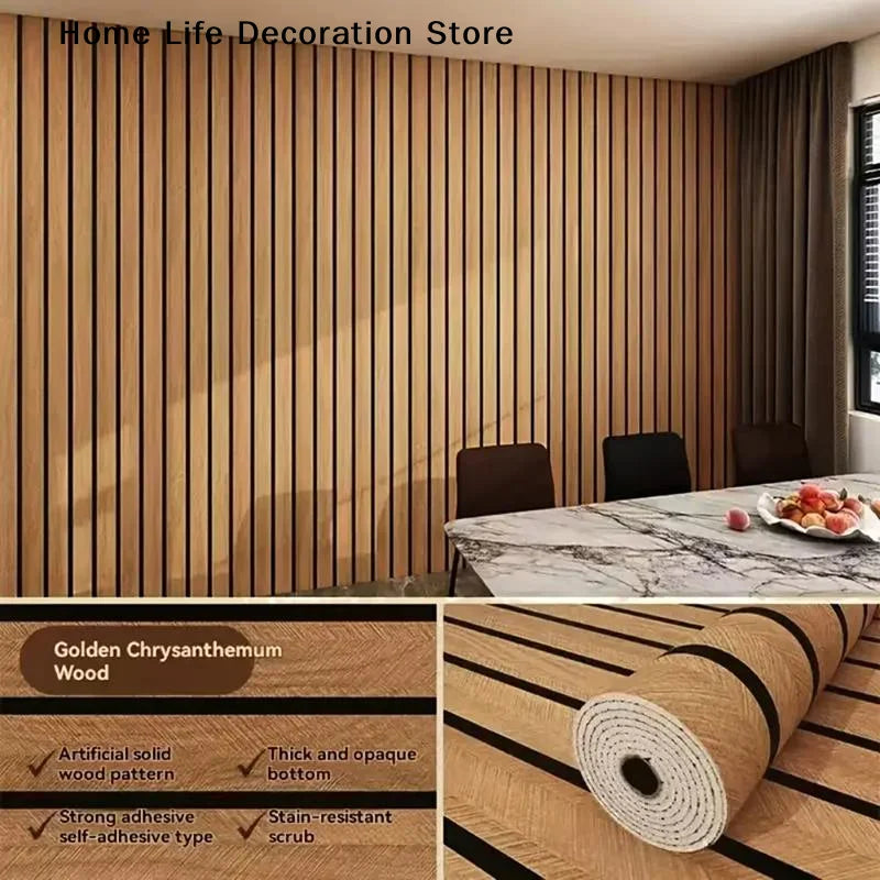 【H】Thick Brown Grid Peel And Stick Wallpaper Faux Plaid Design Waterproof And Moisture-Proof Ideal For Walls Ceilings Home Decor