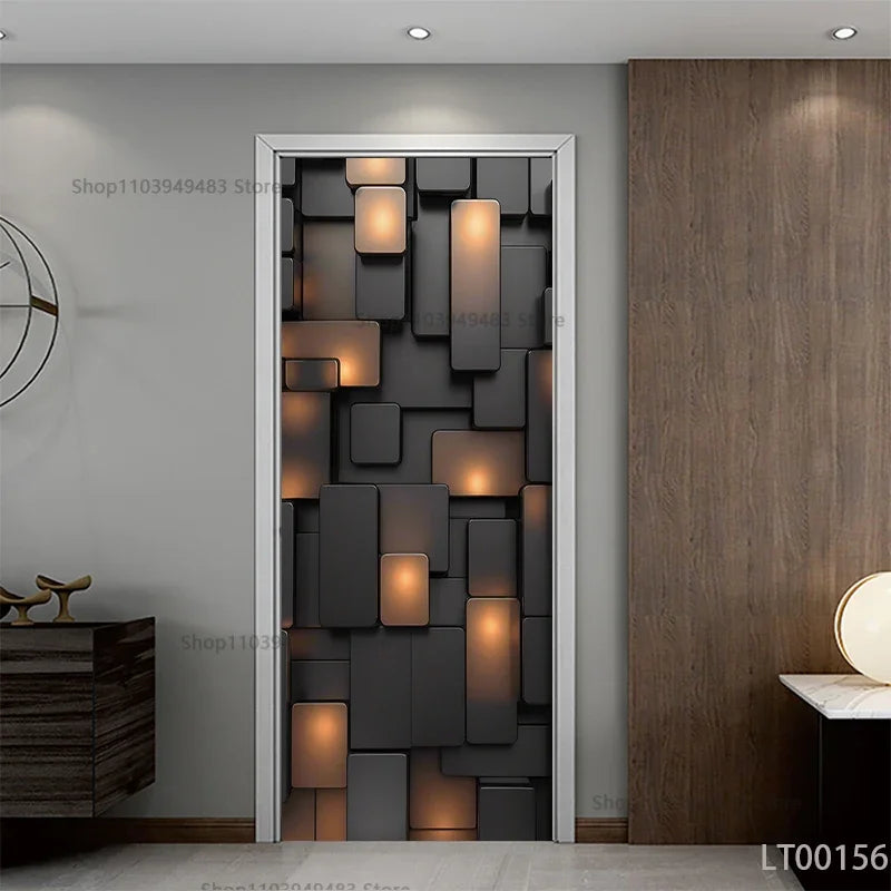 Wood Texture Series Waterproof Self-Adhesive Wallpaper Art Mural Stickers for Decor Door Cabinet Closet Ornamental Stickers