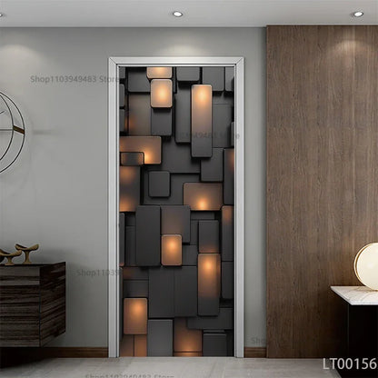 Wood Texture Series Waterproof Self-Adhesive Wallpaper Art Mural Stickers for Decor Door Cabinet Closet Ornamental Stickers
