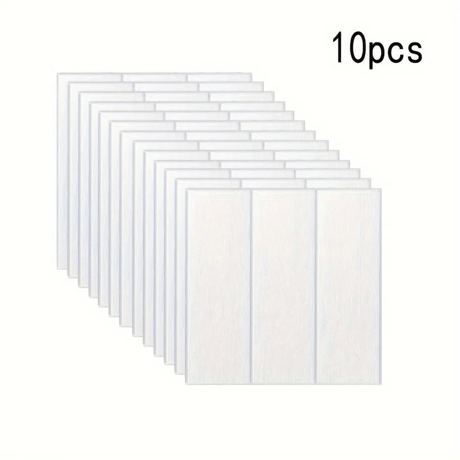 10pcs Wood Grain Wallpaper Panels Peel and Stick for Interior Wall Decor Self-Adhesive Foam Wall for TV Background Walls Bedroom