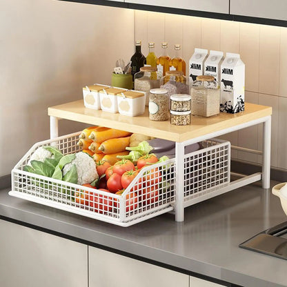 Kitchen Shelf 2-Tier Vertical Holder Rack Household Organizer Shelves for Pantry Kitchen Bathroom Garage Shower Bar Apartment