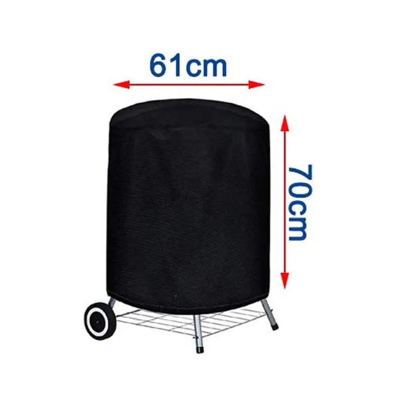Round Black Outdoor Grill Cover Fire Pit Stove BBQ Covers Waterproof Heavy Duty Garden 210D Cloth Electric BBQ Protection Cover