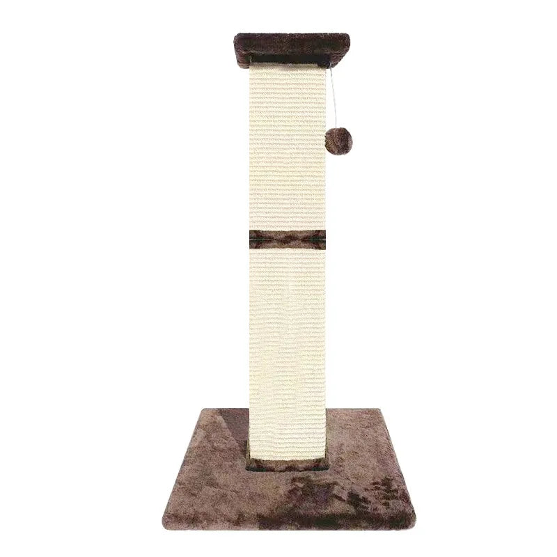 32" Tall Sisal Cat Scratching Post, PawHut Vertical Claw Scratcher For Indoor Cats And Kittens With Hanging Ball And Soft Plush