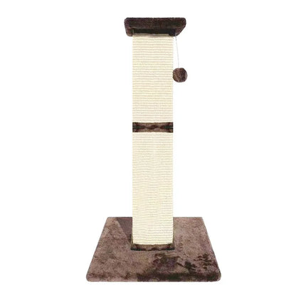 32" Tall Sisal Cat Scratching Post, PawHut Vertical Claw Scratcher For Indoor Cats And Kittens With Hanging Ball And Soft Plush