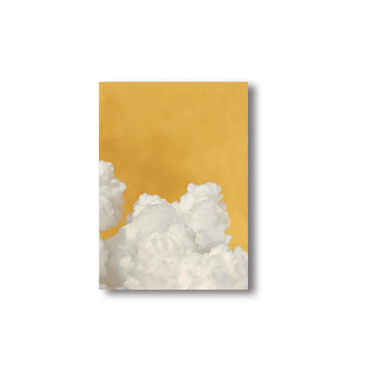 Yellow Background White Cloud Wall Art Poster Abstract Sky Art Canvas Prints Are Used for Modern Living Room Bedroom Home Decor