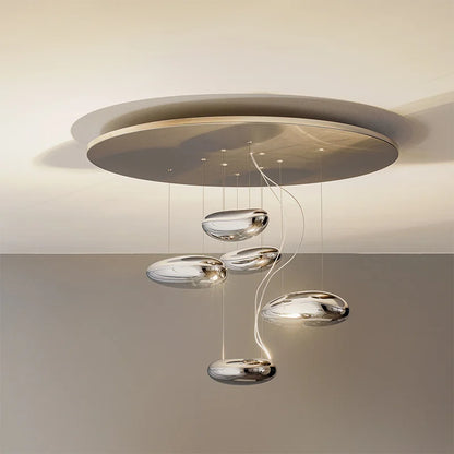 Italian Minimalist Design Living Room Hanging Water Drop Lamp Modern Creative Bedroom Decoration Exhibition Hall Chandelier