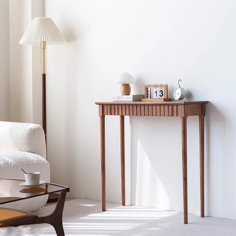Wood Rectangular Console Table Modern Rustic Minimalist Trendy Console Table Hallway Narrow Console Meuble Wabi Sabi Furniture