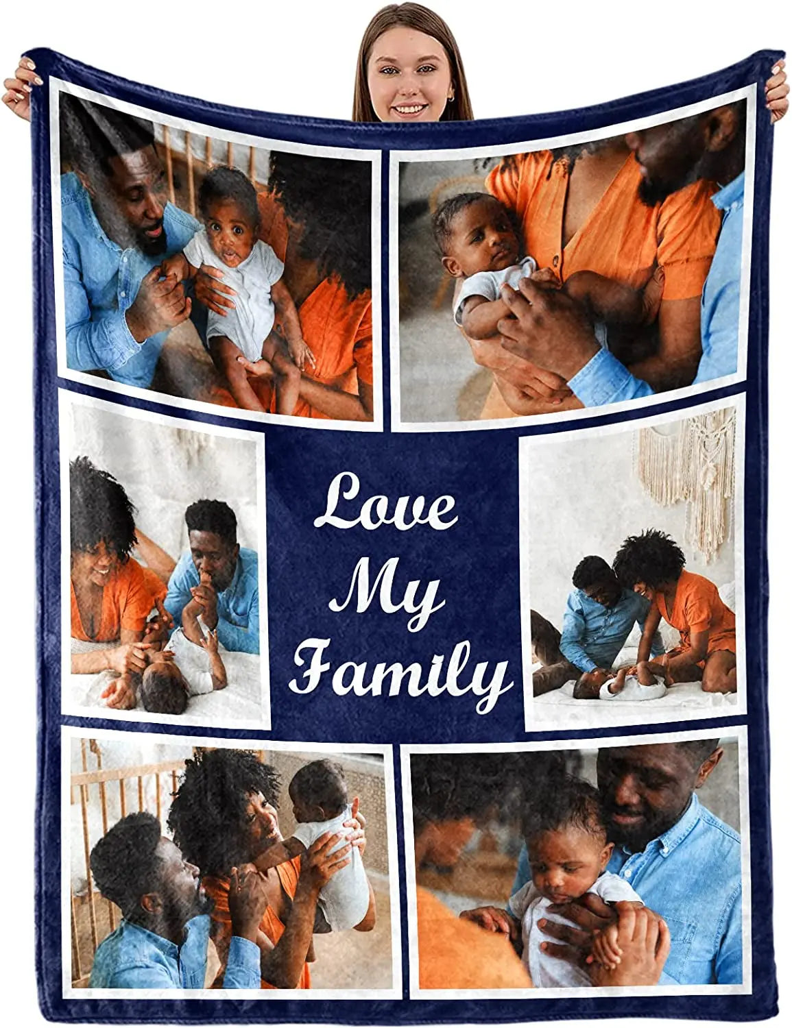 Custom Blanket With Picture Collage Customized Blankets Birthday Souvenir Christmas Gifts Personalized Throw Blanket