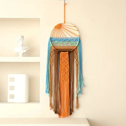 Boho Macrame Wall Hanging Handmade Tapestry Woven Wall Decor Bohemian Home Bedroom Living Room Decoration
