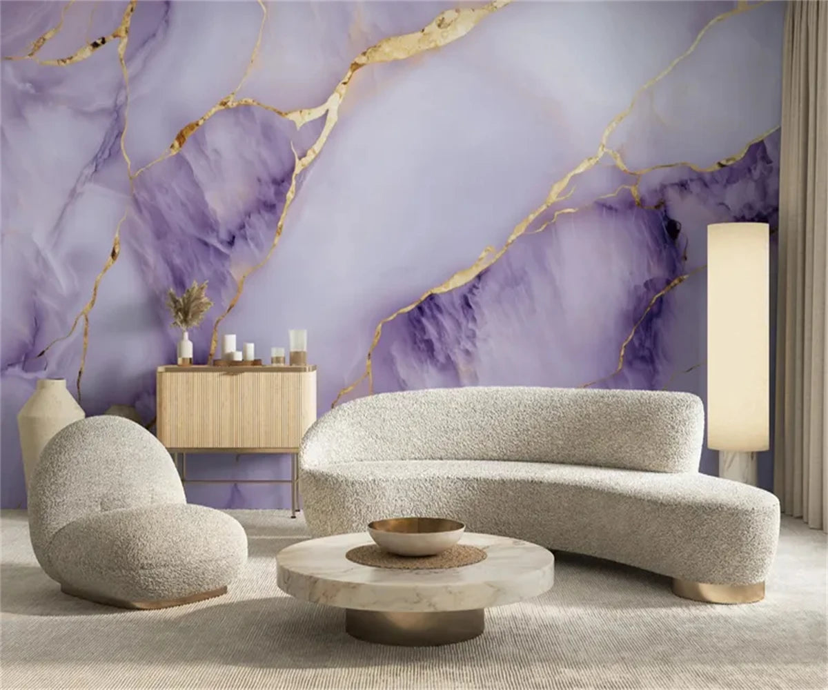 beibehang Customized purple abstract gold bedroom living room decoration painting background wallpaper