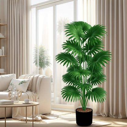 43.30 inches tall artificial palm tree - large fake tropical plant suitable for indoor outdoor decoration without pot
