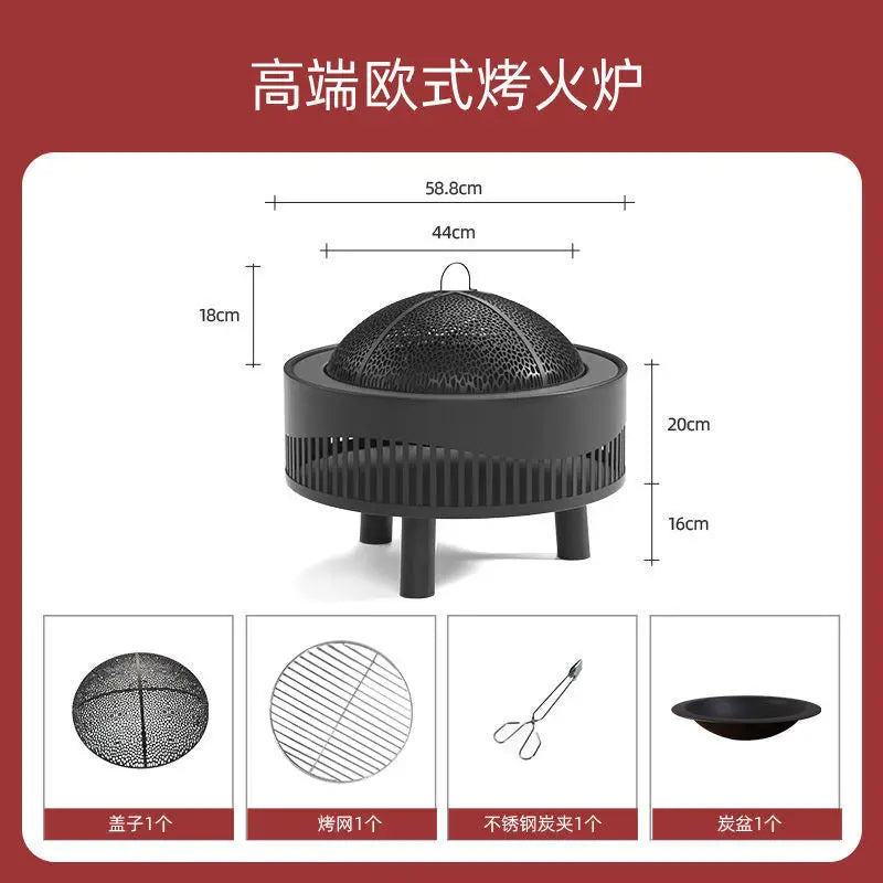 Charcoal Fire Pit Stove Patio Indoor Heating Brazier Household Carbon Furnace Outdoor Barbecue Grill Smokeless Coal Burner Tea