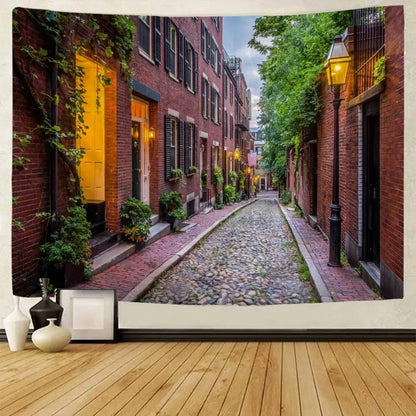 Bohemian Home Wall Decor Living Room Art Hanging Cloth Large Printed Tapestry Retro Town Garden Landscape Wall Hanging