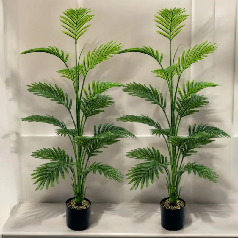 Large Artificial Palm Plant15Leaf - Perfect choice for home and office decoration，Indoor and outdoor use，Not including the basin