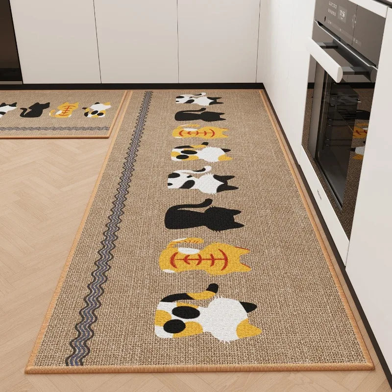 Rugs for Kitchen Floor Mat Anti-slip Dirt-resistant Foot Mats Home Laundry Balcony Oil-proof Mats Washable Easy Clean Rug 양탄자