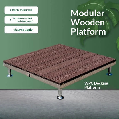 Modern Wood Plastic Composite Waterproof Modular Deck Tiles Outdoor Balcony Villa Courtyard Camping Floor Home Decor Novelty New