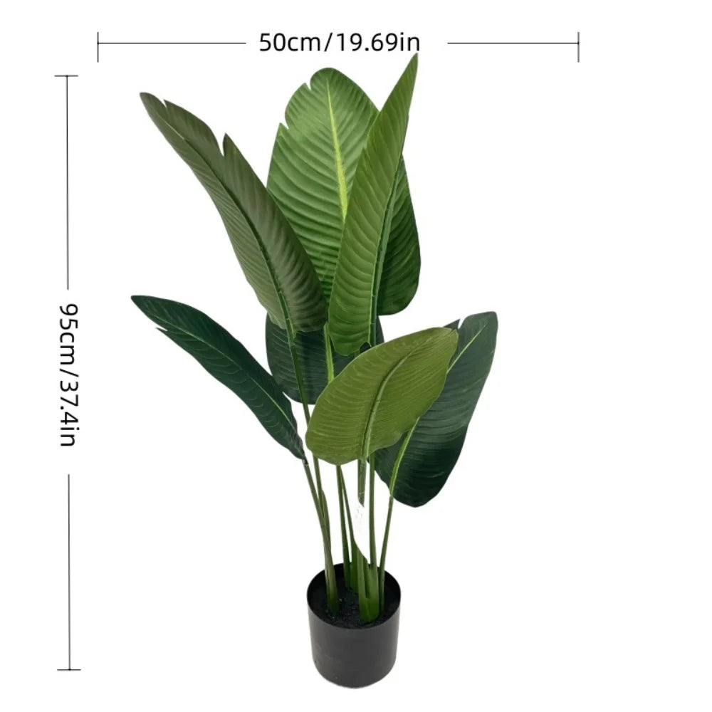 Live Natural Artificial Bird of Paradise Plant Bonsai Banana Tree Fake Leaf Trunk Indoor Outdoor Hotels Decor Greenery