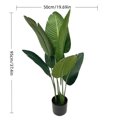 Live Natural Artificial Bird of Paradise Plant Bonsai Banana Tree Fake Leaf Trunk Indoor Outdoor Hotels Decor Greenery