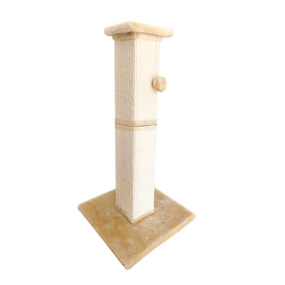 32" Tall Sisal Cat Scratching Post, PawHut Vertical Claw Scratcher For Indoor Cats And Kittens With Hanging Ball And Soft Plush
