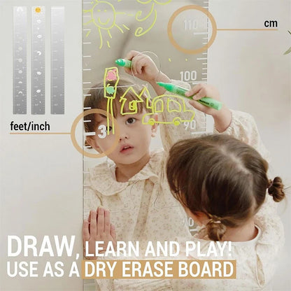Children's Wall Growth Chart Wall Mirror Growth Chart Ruler Height Measurement Wall Sticker Wallpaper Children's Room Decoration