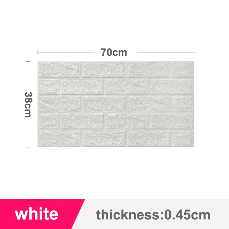 70x38cm Self adhesive Waterproof TV Background Brick Wallpapers 3D Wall Sticker Living Room Wallpaper Mural Bedroom Decorative