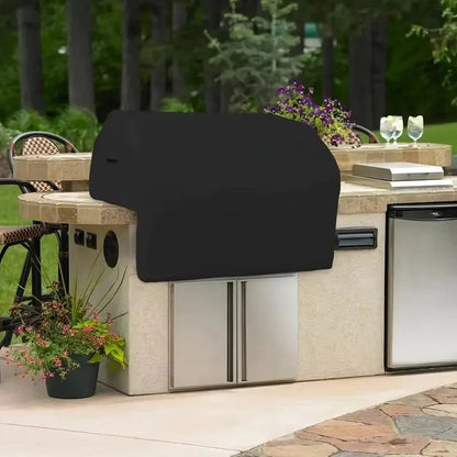 Single-Piece Outdoor Grill Cover Designed for Built-In Patio Barbecue Grills