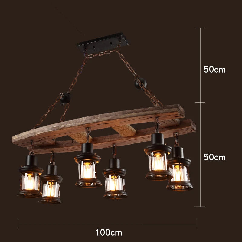Rustic Lamp Coffee Bedroom Dining room Industrial Decor loft chandeliers Solid Retro Wood lamp suspension luminaire industrial