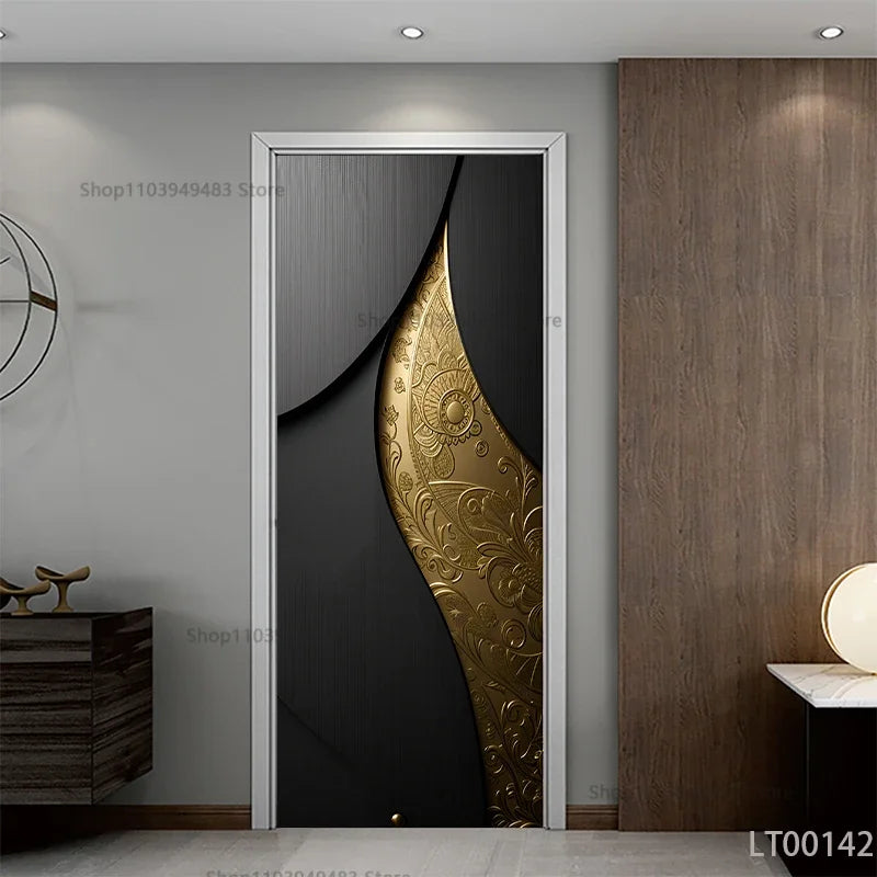 Wood Texture Series Waterproof Self-Adhesive Wallpaper Art Mural Stickers for Decor Door Cabinet Closet Ornamental Stickers