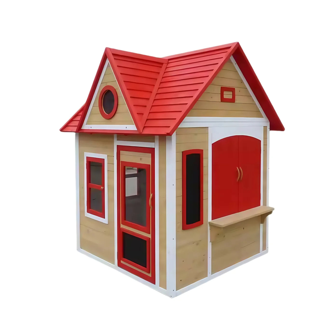 Outdoor Wooden Playhouse for Kids Courtyard Garden Park Decoration Animatronic Models Toddler's Playground Backyard Garden House