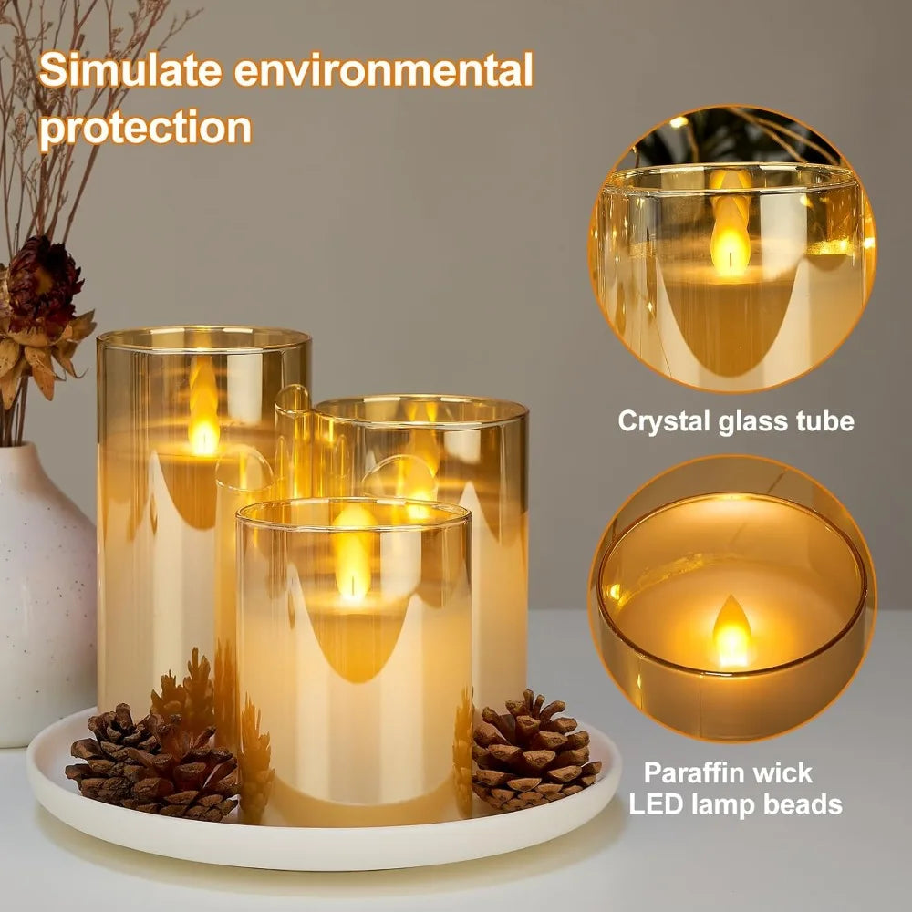 LED Lights Electronic Candles LED Candle Decorations Acrylic Candles Complete Set of Remote Control Timers Christmas and Wedding