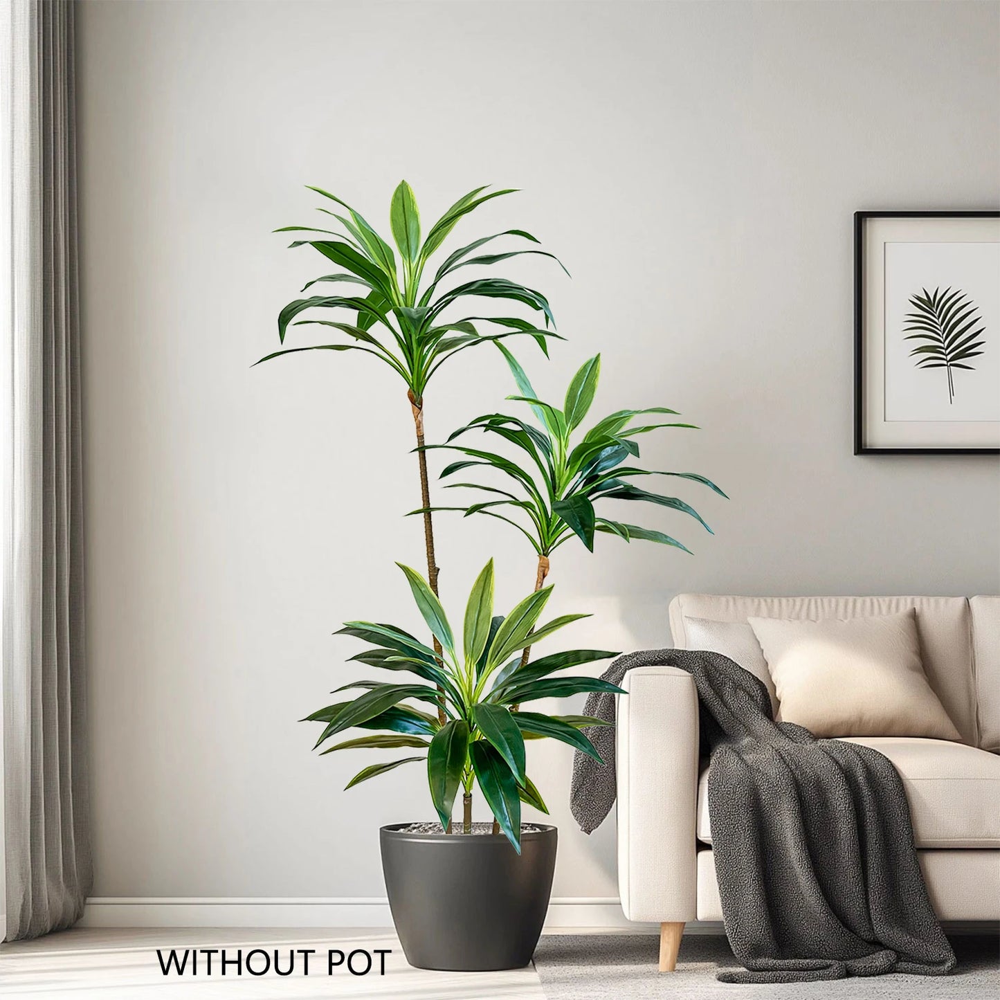 50-225CM Artificial Green Dracaena Plant Tree Indoor Outdoor Ornament Fake Plant for Home Garden Room Wedding Decor Halloween